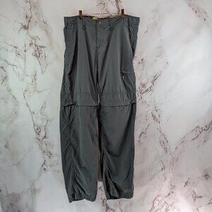 Rossignol Pants Mens XL 38 X 33 Gray Nylon Convertible Zip Off Hiking Ripstop